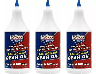 Lucas Oil 10043 High Performance Gear Oil SAE 80W-90 1 QT Set Of 3 • $38.94