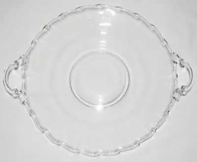 Vintage Fostoria Century Clear Glass Handled Cake Plate 11 5/8  • $4.99