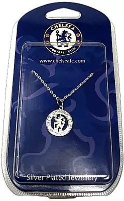 Chelsea  Fc Silver Plated Crest Pendant With 51 Cm Long Chain Necklace Cfc • £11.75