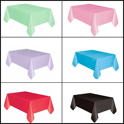 £3.19 • Buy Disposable Plastic Rectangle Table Cover Cloth Wipe Clean Party Tableware Cloths