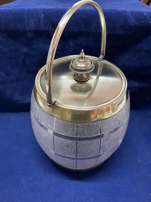 Antique Mappin Bros (Mappin & Webb) Silver Plate Cut Glass Biscuit Barrel • $93.34