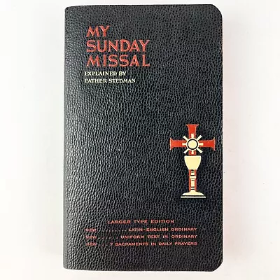 My Sunday Missal 1944 Father Stedman Pocket Size Larger Type With Latin Catholic • $22.99