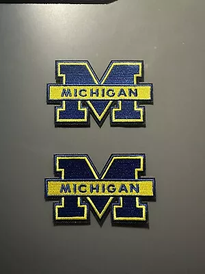 NCAA Michigan Wolverines Embroidered Clothing Patch Iron/Sew On NEW Set Of 2 • $6.99