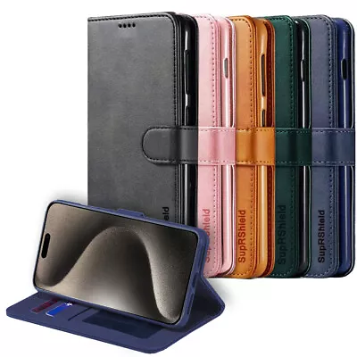 For IPhone 15 14 13 12 11 Pro Max 8 Plus X XS XR Wallet Case Leather Flip Cover • $11.99