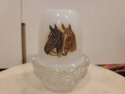 Beautiful Fairy Lamp Tea Light By Moser Glass Horses For Design Candle Holder • $30