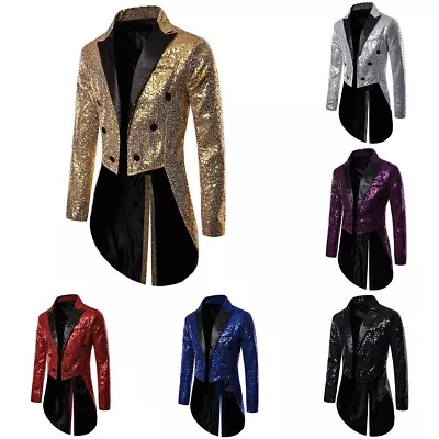 Glitter Jacket Tailcoat Nightclub Party Shiny Stylish Comfy Fashion Hot • £53.88