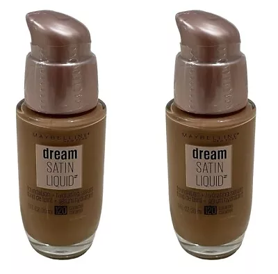 Lot Of 2 Maybelline Dream Satin Liquid Foundation + Hydration Serum 120 Caramel • $21.95