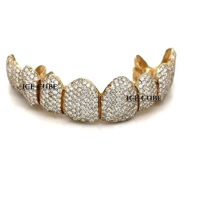 10pc Gold Honeycomb Top Grillz Hip Hop Diamond Teeth Grillz Best Grillz • $854.99