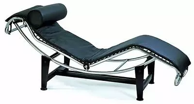 Classic Modern Design Le Corbusier Style LC4 Lounge Chair Black Genuine Leather  • $399