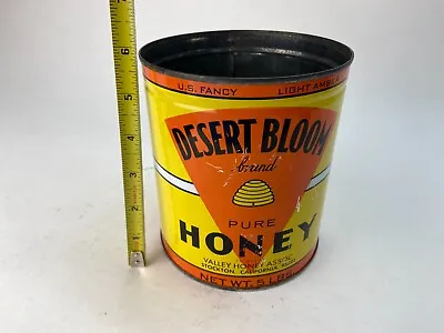 Classic Desert Bloom Honey Tin Can For Display Rare Vintage • $39.95