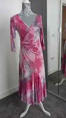 £25 • Buy Tye Dye Pink And Grey Wrap Over Dress Approximately Size 12