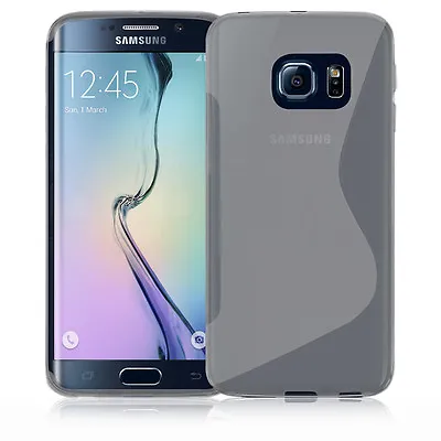 Premium Grey Silicone Gel S-Line Wave Design Case Cover For Samsung S6 Edge • £1.99