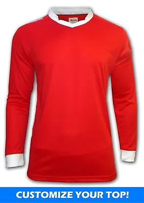 £9.99 • Buy Ichnos Team Kit Long Sleeves Football Shirt Red - Custom Print Available