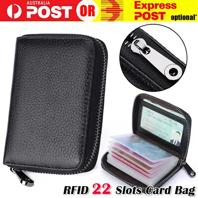 22 Card RFID Blocking Mini Leather Wallet Business Case Purse Credit Card Holder • $6.85