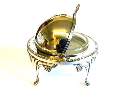 £40 • Buy Spherical  Silver Plated Roll Top Butter Or Caviar Dish
