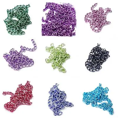 9 COLOUR Decorative Cut 6mm X 3mm Chain Jewellery Model Making BUY 1 2 4m+ 772 • £3.40