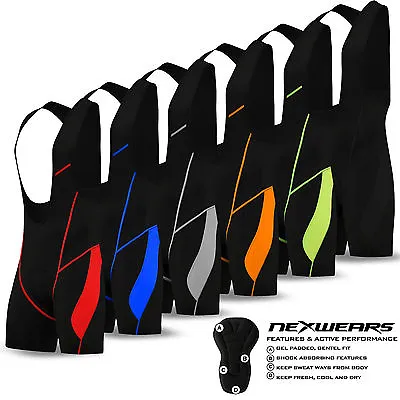 NEW Mens Cycling Padded Bib Shorts Cycle Compression Lycra Tights Pants Coolmax • $24.99