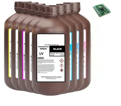 Premium Compatible Uv Cure Ink For Mimaki  Lus-120  (1000 Ml Bottle) + Chip • $54.98