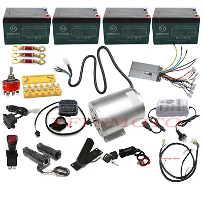 48V 1800W Brushless Motor+ Throttle Kit For E-bike Go Kart 4 Wheeler Go-Cart ATV • $174.98