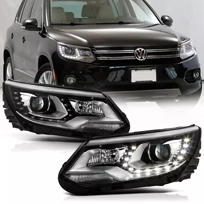 LED DRL Strip Projector Driving Headlight For 12-17 VW Tiguan B7 Halogen Model • $332.65