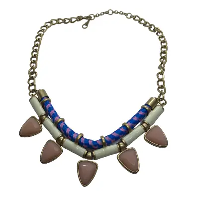 J. Crew 18-20  Brass Tone Unique Tribal Inspired Statement Necklace • $14.67