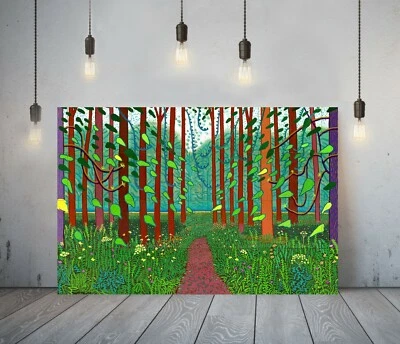 £64.99 • Buy Hockney Style 5-  Framed Canvas Artist Wall Art Paper Picture Print- Forest