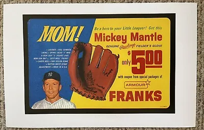Mickey Mantle Armour Franks Glove Poster 11 X 17 (161) • $9.99