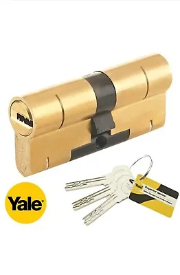 YALE Superior Cylinder Lock Anti Snap Bump High Security Barrel 35 35Brass 5Keys • £19.99