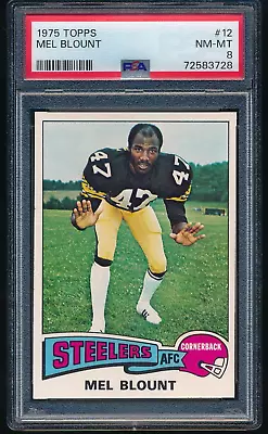 1975 Topps #12 Mel Blount Rookie Card Pittsburgh Steelers PSA 8 NM-MT • $149.99