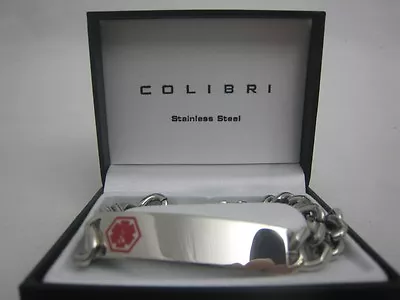 New Colibri Engravable Stainless Steel Medical Alert Bracelet • $15.99