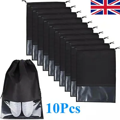 £6.99 • Buy 10Pcs Travel & Daily Shoe Bag Large Non-Woven Drawstring Shoes Storage Bags UK