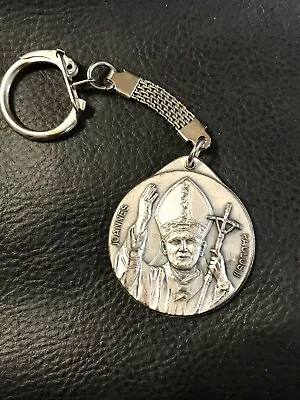 Pope John Paul II Medallion Key Ring Keychain Joannes Paulus II Roma Italy • $15.99