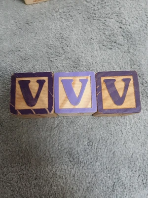 $5 • Buy Vintage Wooden Alphabet Block Letter V Crafts 