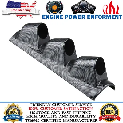 Universal 2  Carbon Fiber Pillar 3 Dual Hole 52mm Gauge Meter Mount Holder Pod • $18.59