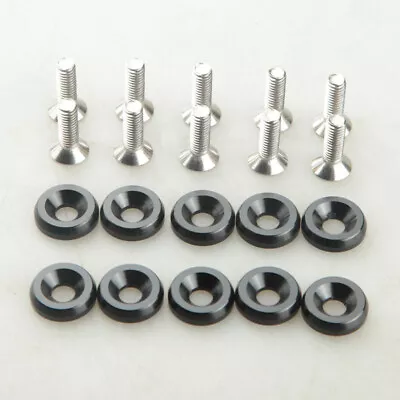 10PCS Black Fender/ Bumper Washer/ Bolt Engine Bay Dress Up Kit For 10mm Bolt • $7.81