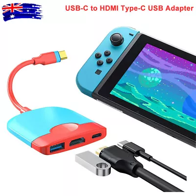 $16.96 • Buy USB-C To HDMI Type-C USB Video Charging Charger Adapter Hub For Nintendo Switch