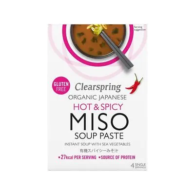 Clearspring Organic Japanese Hot & Spicy Instant Miso Soup - 4 Sachets • £6.31