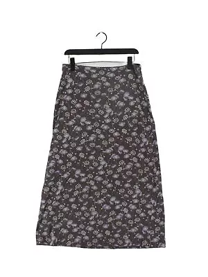 Laura Ashley Women's Maxi Skirt M Grey Floral 100% Cotton Long Maxi • £18.90