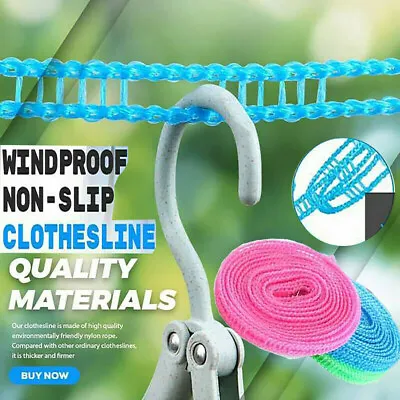 £2.62 • Buy 10M Washing Clothesline Outdoor Travel Camping Clothes Line Rope Non-slip Nylon