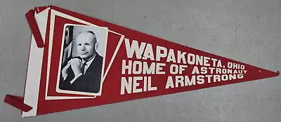 Vintage 1969 Neil Armstrong Wapakoneta Ohio Home Of Astronaut Photo Pennant • $24.99