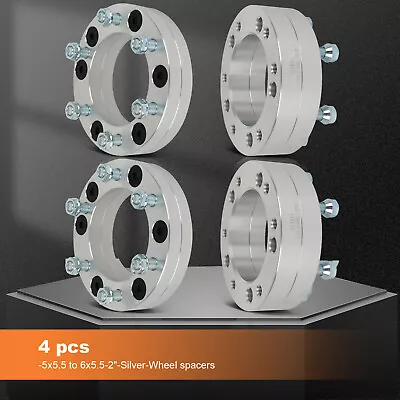 4X 2  5x5.5 To 6x5.5 Wheel Adapter 1/2  For Dodge Ram 1500 Ford F-150 Jeep CJ7 • $94.99