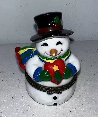 Midwest Of Cannon Falls Snowman With Heart Hinged Trinket Box NWT • $14