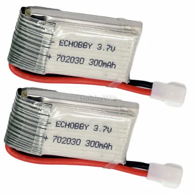 $20.37 • Buy 2PCS 3.7V 300mAh LiPo Battery MX2.0-2P Positive Plug For FPV Drone RC Helicopter