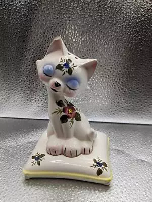 Vintage Enesco Ceramic Cat/kitten Sitting On Pillow Salt And Pepper Shakers • $20.99