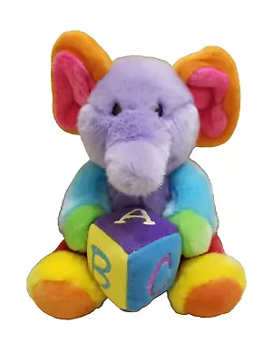 Aurora Baby ~ Elephant Plush ~ Color Block ~ ABC's Musical Stuffed Animal Toy 9  • $5.99