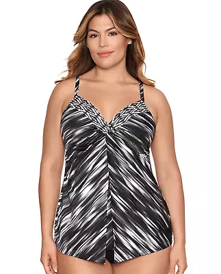 Miraclesuit  Warp Speed Love Knot Underwire Tankini  Set  14 DD (fits C D Cups) • $62.29