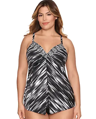 Miraclesuit Women's Warp Speed Love Knot Underwire Tankini 2 Pc Set Size 12 DD • $62.99