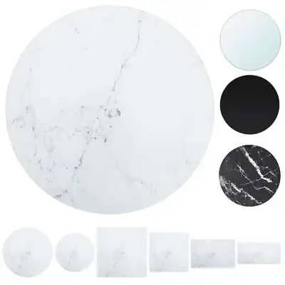 $50.99 • Buy Table Top With Marble Design Round Glass Table Top White Tempered Glass VidaXL