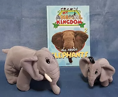 Vintage My Animal Kingdom Book 2 All About Elephants 2 Toys Plush Deagostini • £4.99