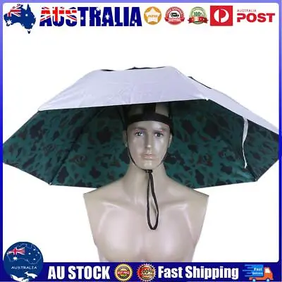 $15.54 • Buy Head Umbrella Anti-UV Anti-Rain Outdoor Fishing Umbrella Hat(Camouflage) OZ